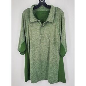 Duluth Trading Co Men 2XL Breezeshooter Polo Shirt Green Two Tone Vented 1/4 Zip